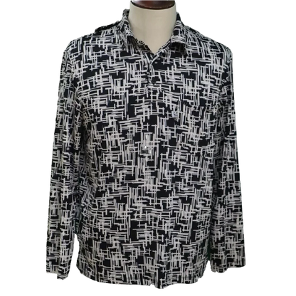 Polo manches longues noir et blanc