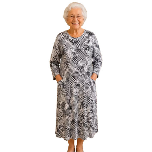 Robe adaptée noir/blanc