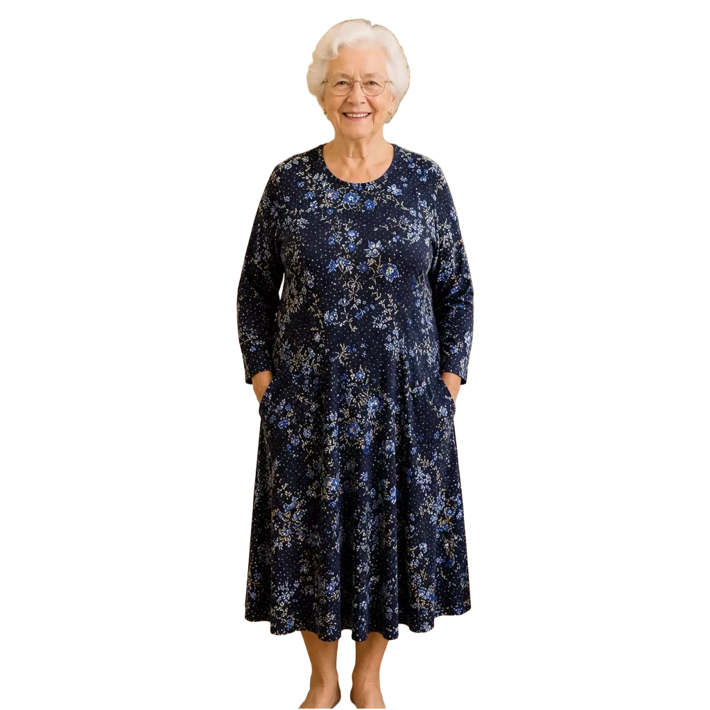 Robe adaptée marine/fleuri