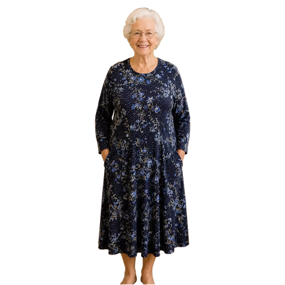 Robe adaptée marine/fleuri