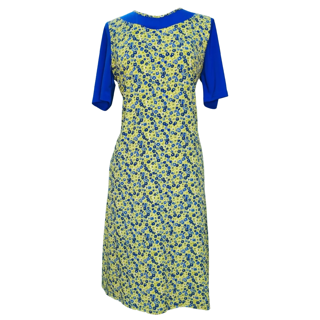 Robe adaptée /manches courtes royal/vert