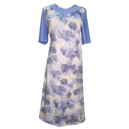 Robe adaptée /manches courtes bleu/leopard