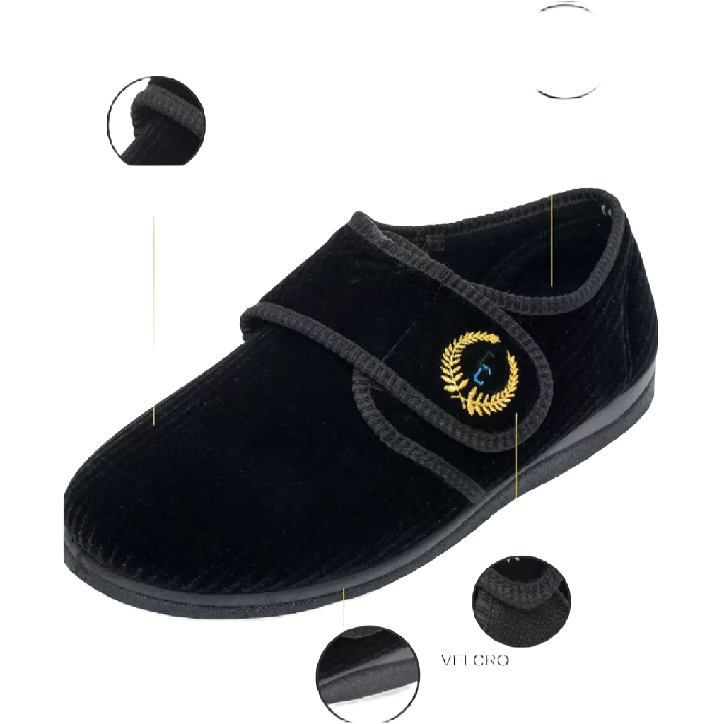Pantoufles antidérapantes pour homme Noir