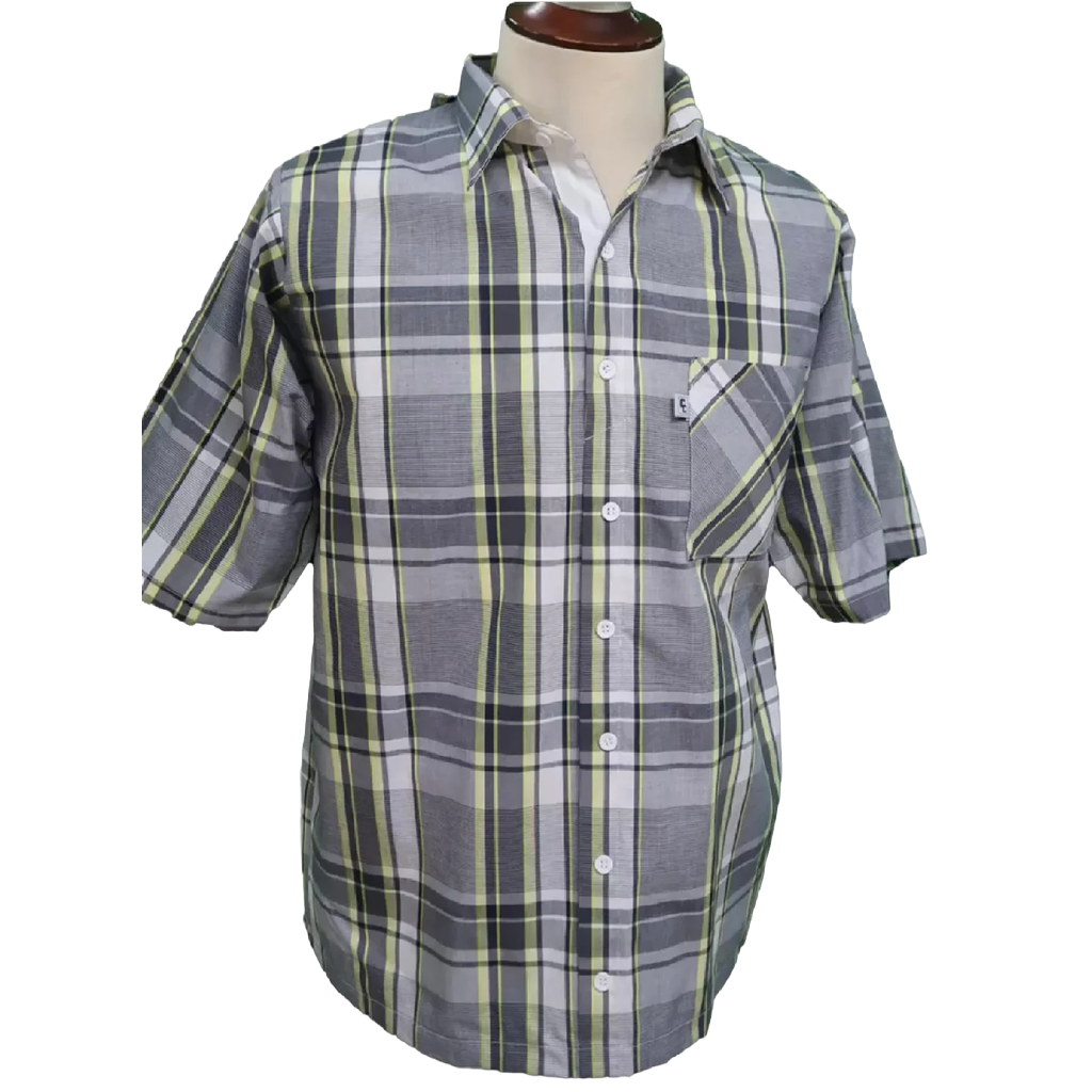 Chemise adaptée-jaune/gris