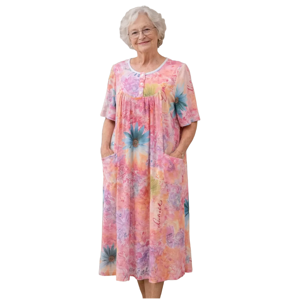 Robe de nuit adaptée/manches courtes multi floral