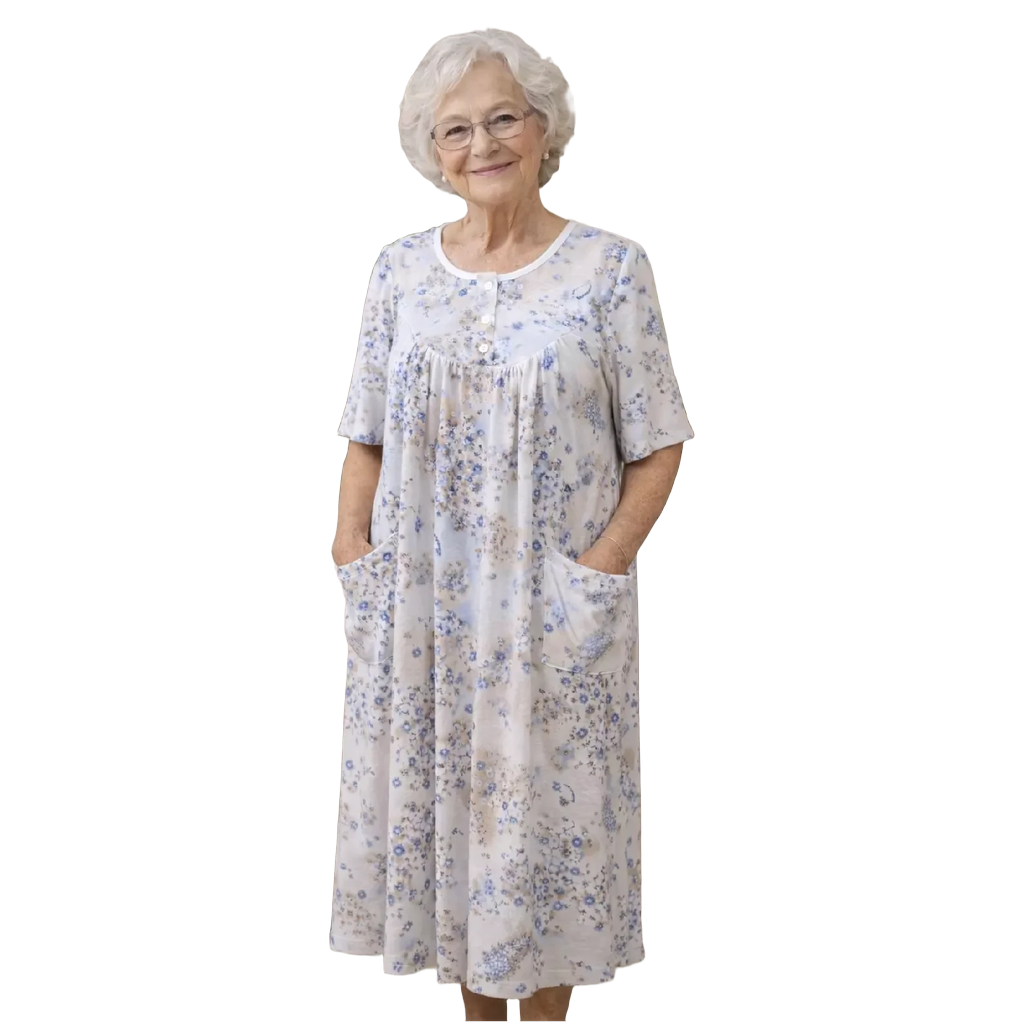 Robe de nuit adaptée/manches courtes bleu rêves