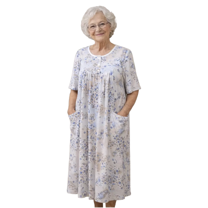 Robe de nuit adaptée/manches courtes bleu rêves