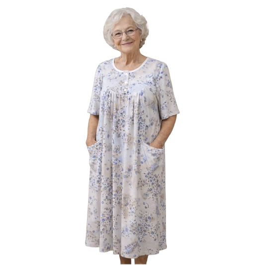Robe de nuit adaptée/manches courtes bleu rêves