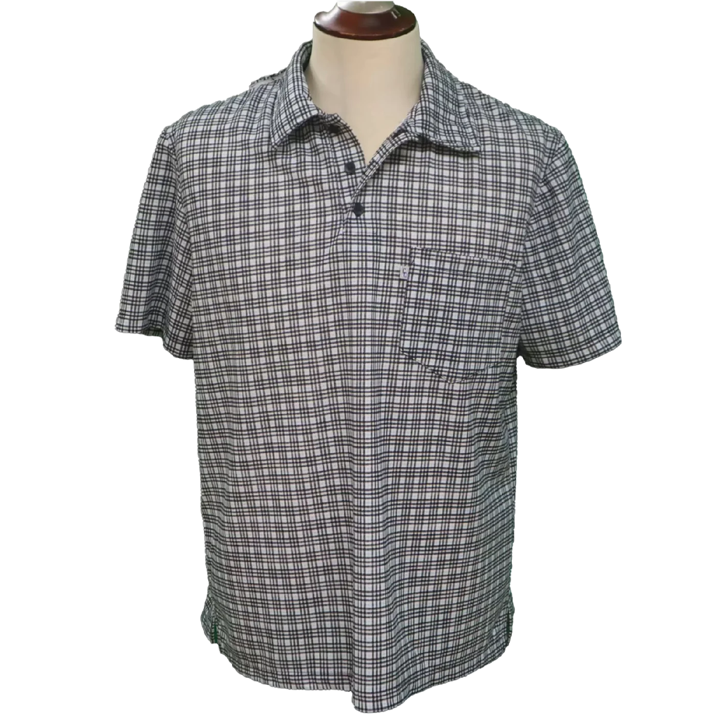 Men's fitted polo shirt - black and blue