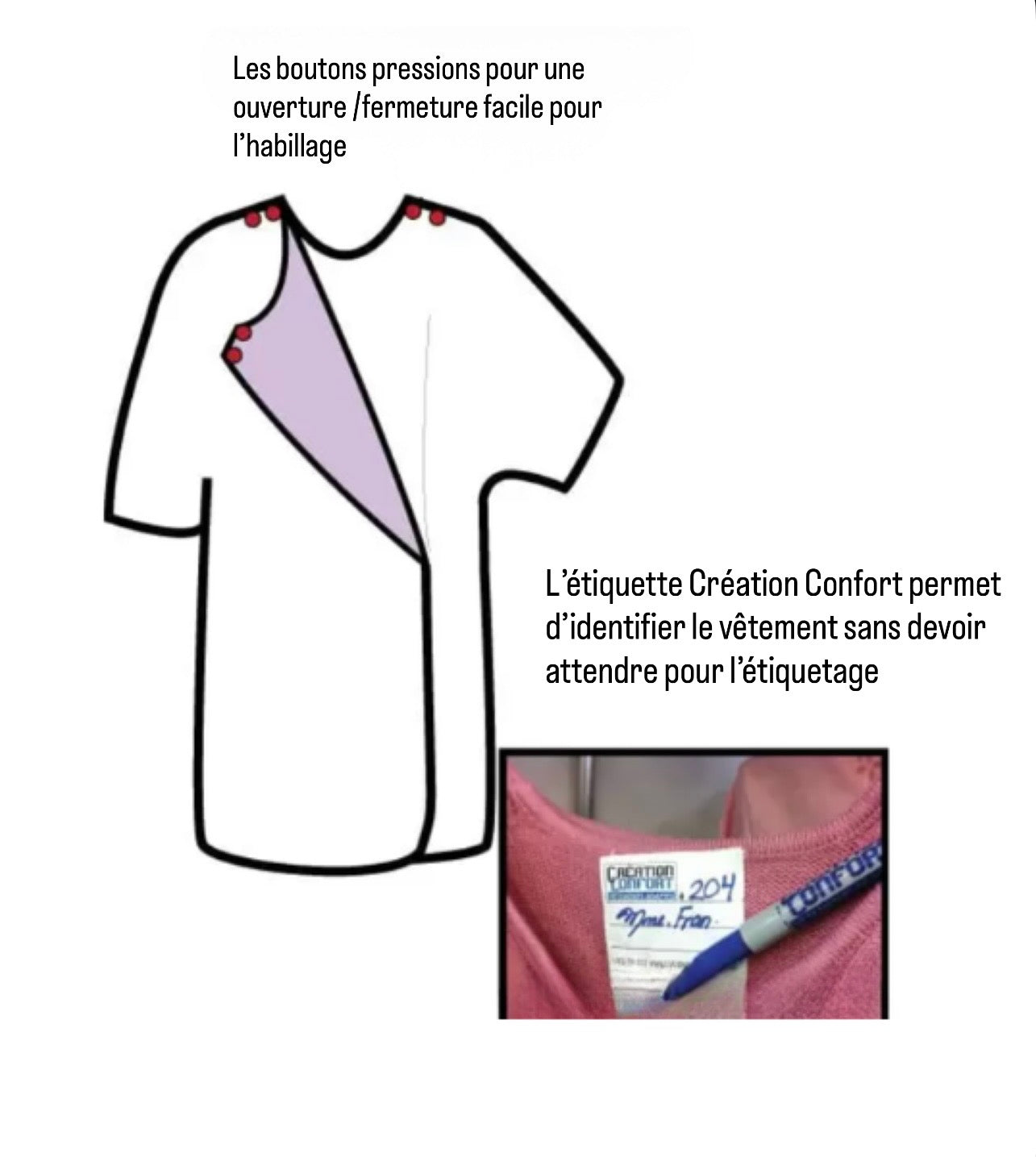 Robe adaptée rose/gris